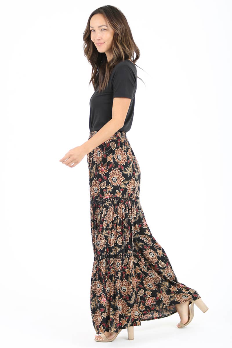 WIDE LEG PANTS WITH SMOCKED WAISTBAND AND LACE INSERT Spring-Summer Nostalgia