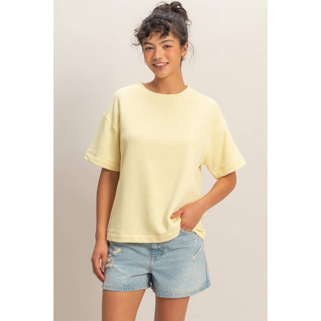 Crew Neck Short Sleeve Top