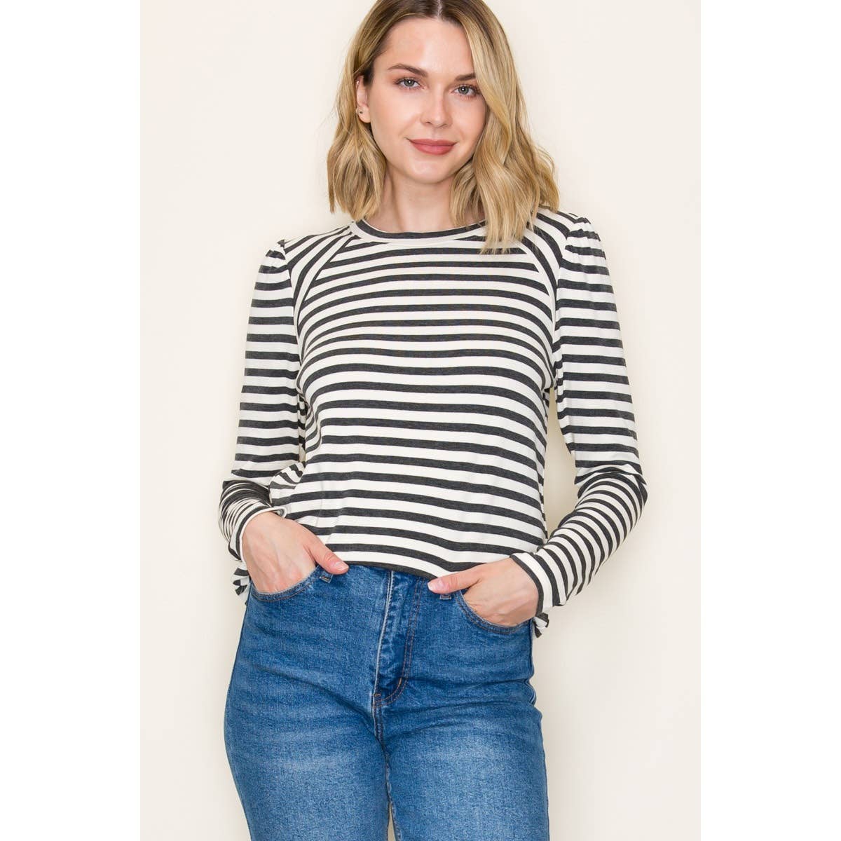 Striped Top - Dressy Long Sleeve | Classic & Versatile Fashion Staple