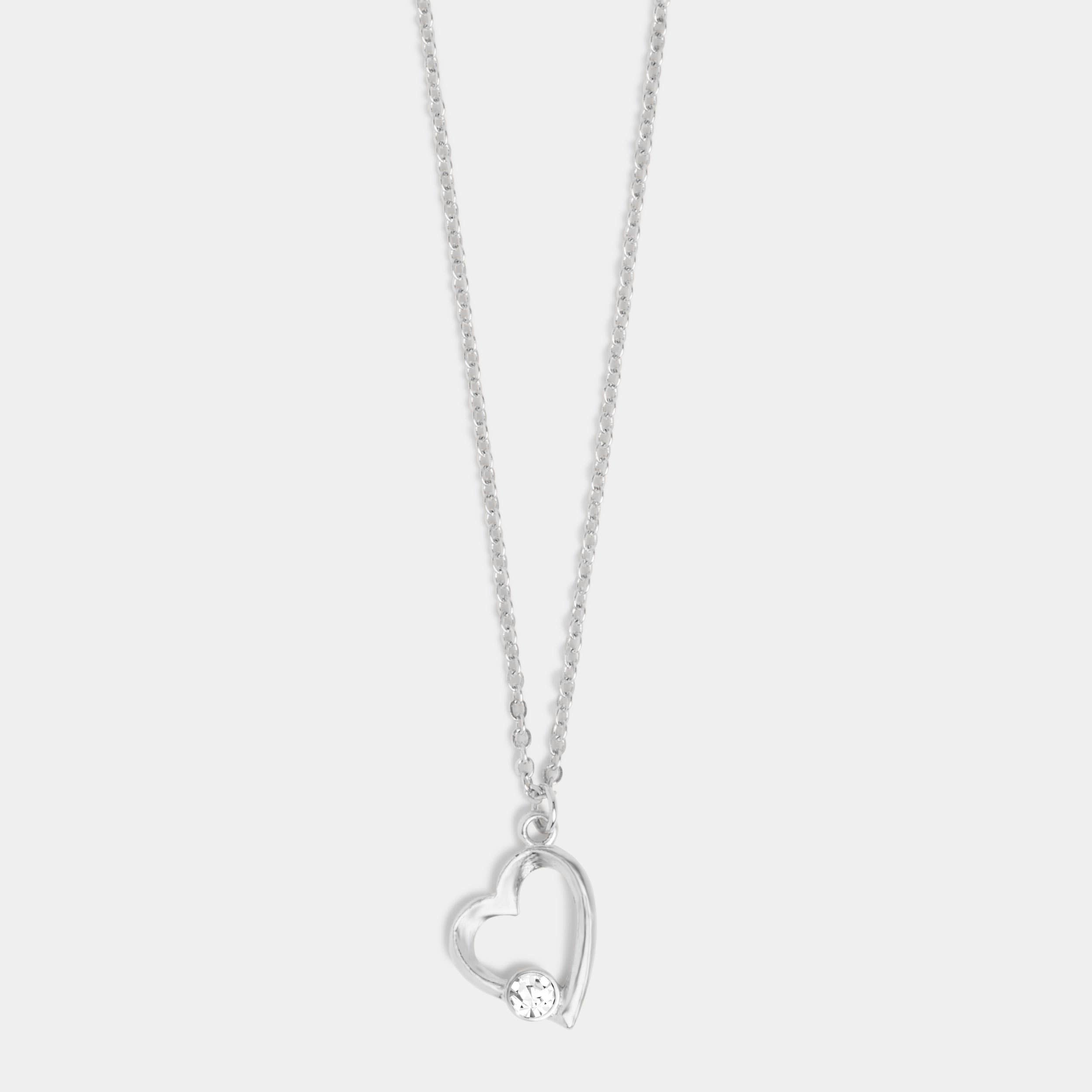 Simple Heart Necklace - Silver