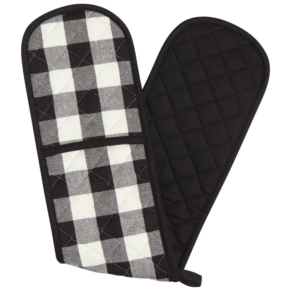 Now Designs by Danica - Black Check Double Oven Mitt