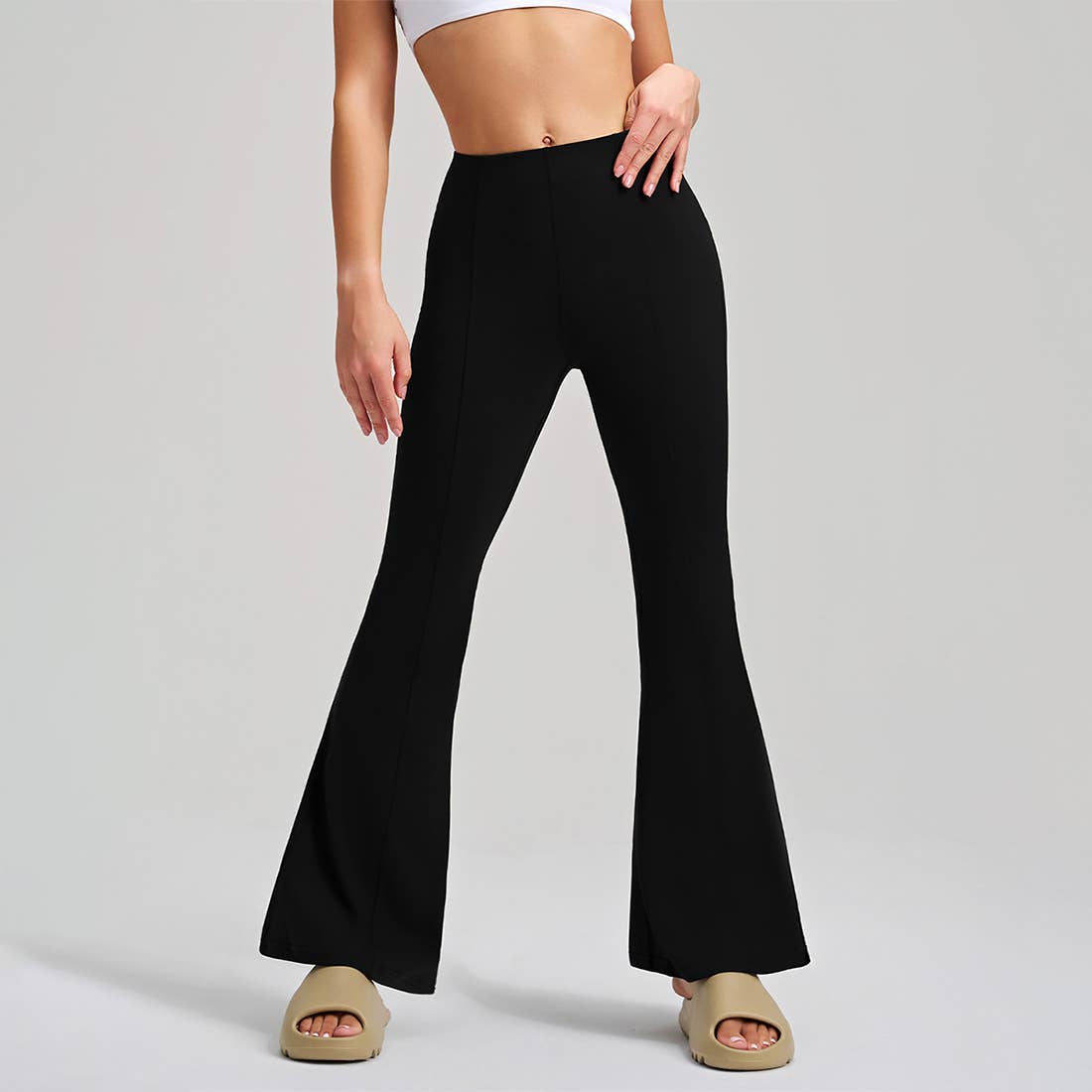 Women High-Waist Flared Butt-Lifting Naked-Feel Yoga Legging