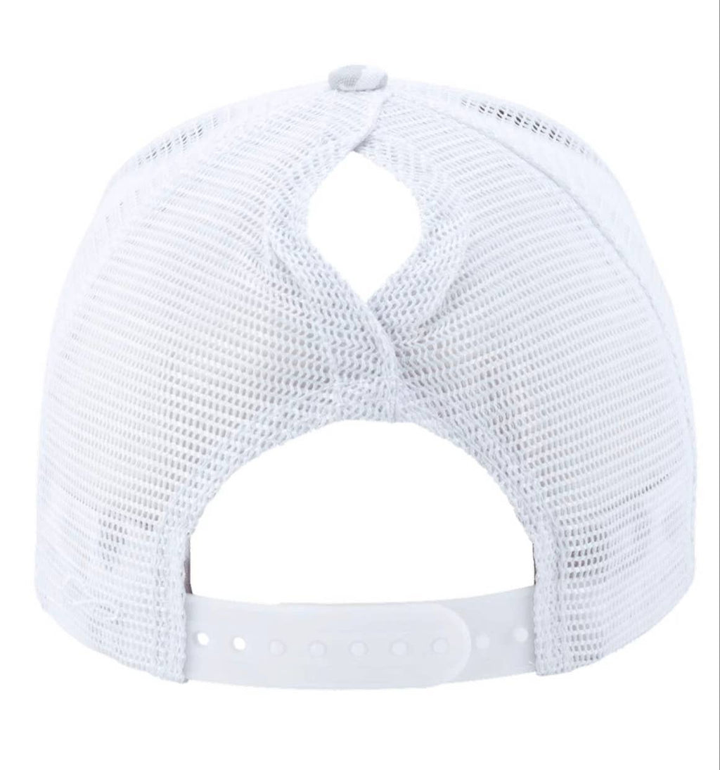 Small Town Clothing Company - Vikings White Leopard Ponytail Hat