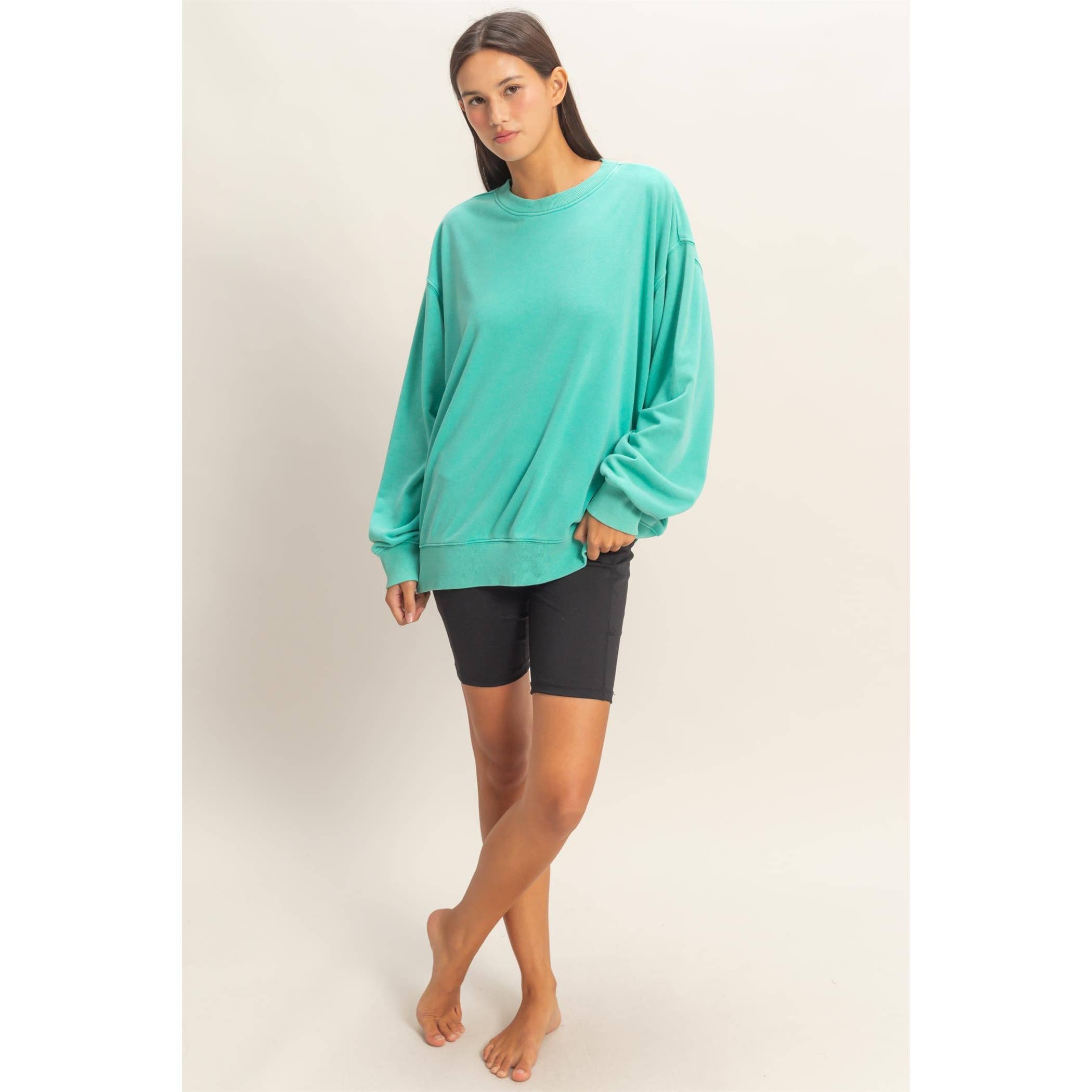 Mineral Washed Crew Neck Sweatshirt