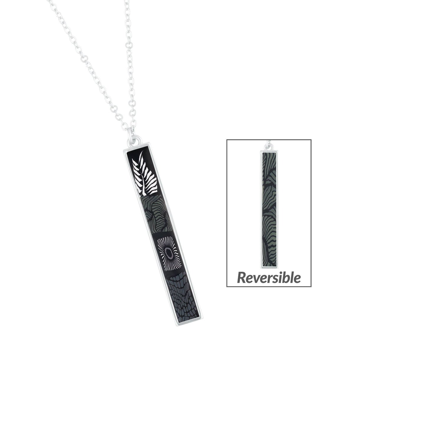 Midnight Palm Vertical Bar Necklace Core JILZARAH