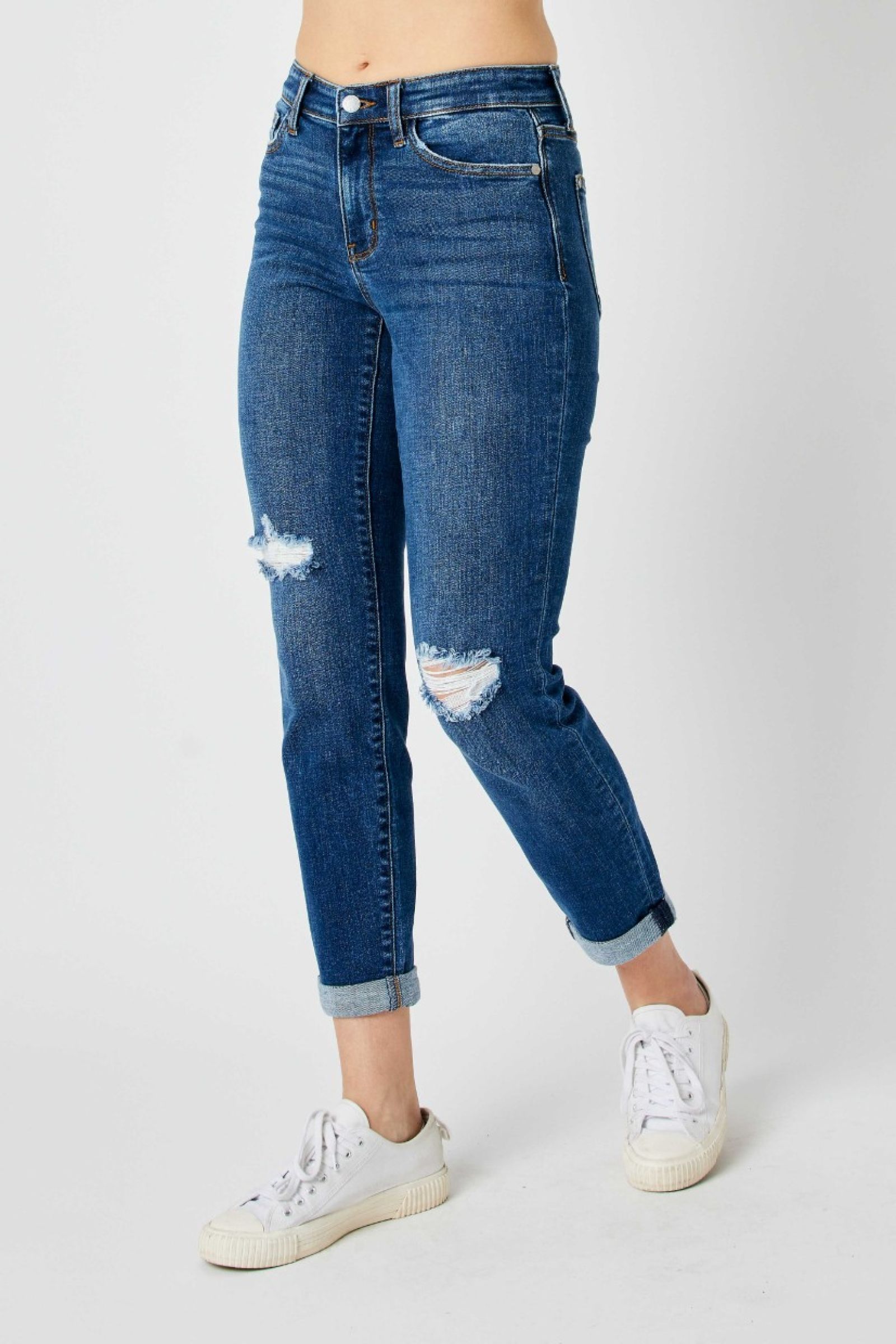 Plus Size MID RISE DESTROY SLIM Spring-Summer Judy Blue