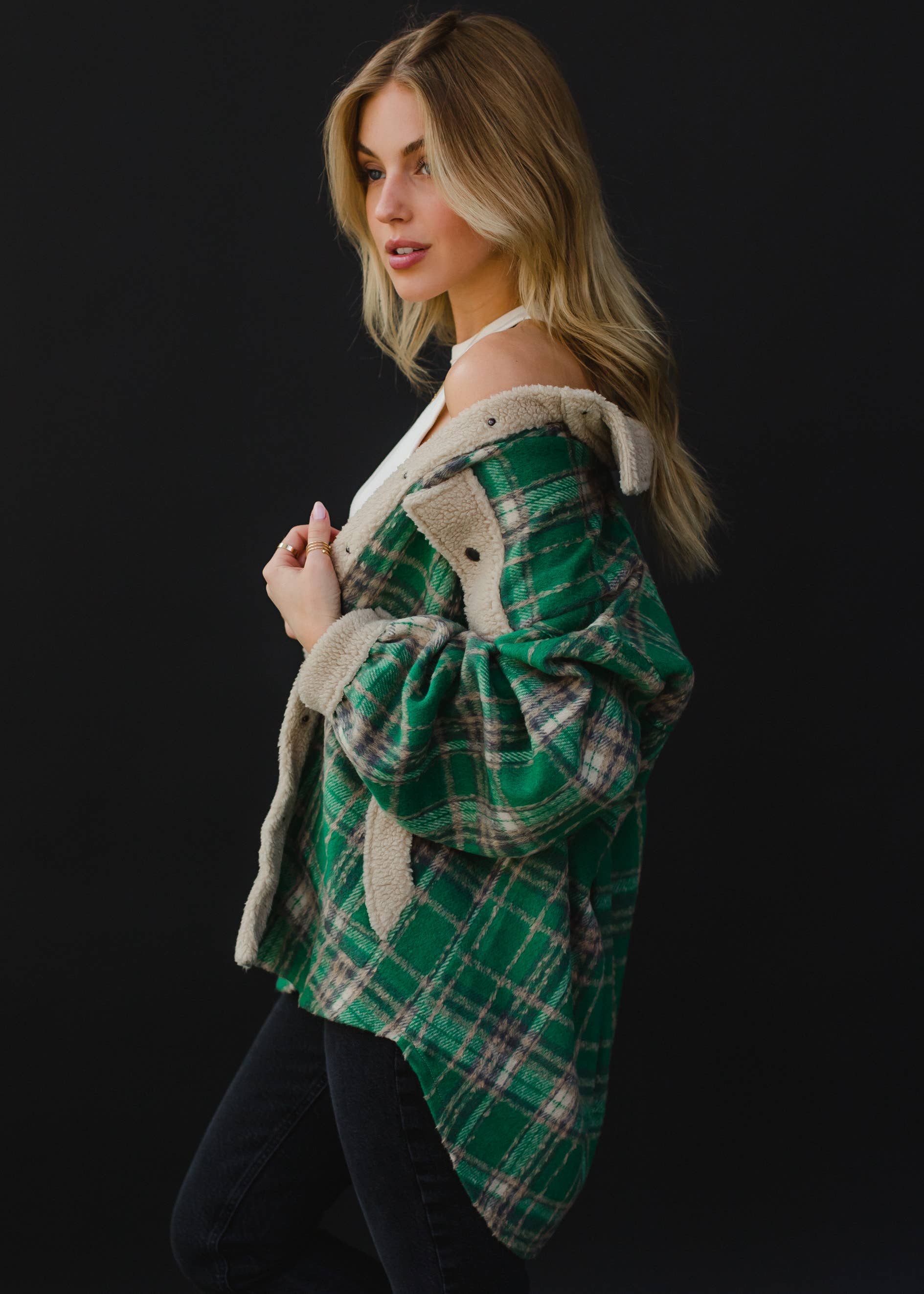 Green, Tan & Gray Plaid Jacket Fall-Winter Panache Apparel Co.