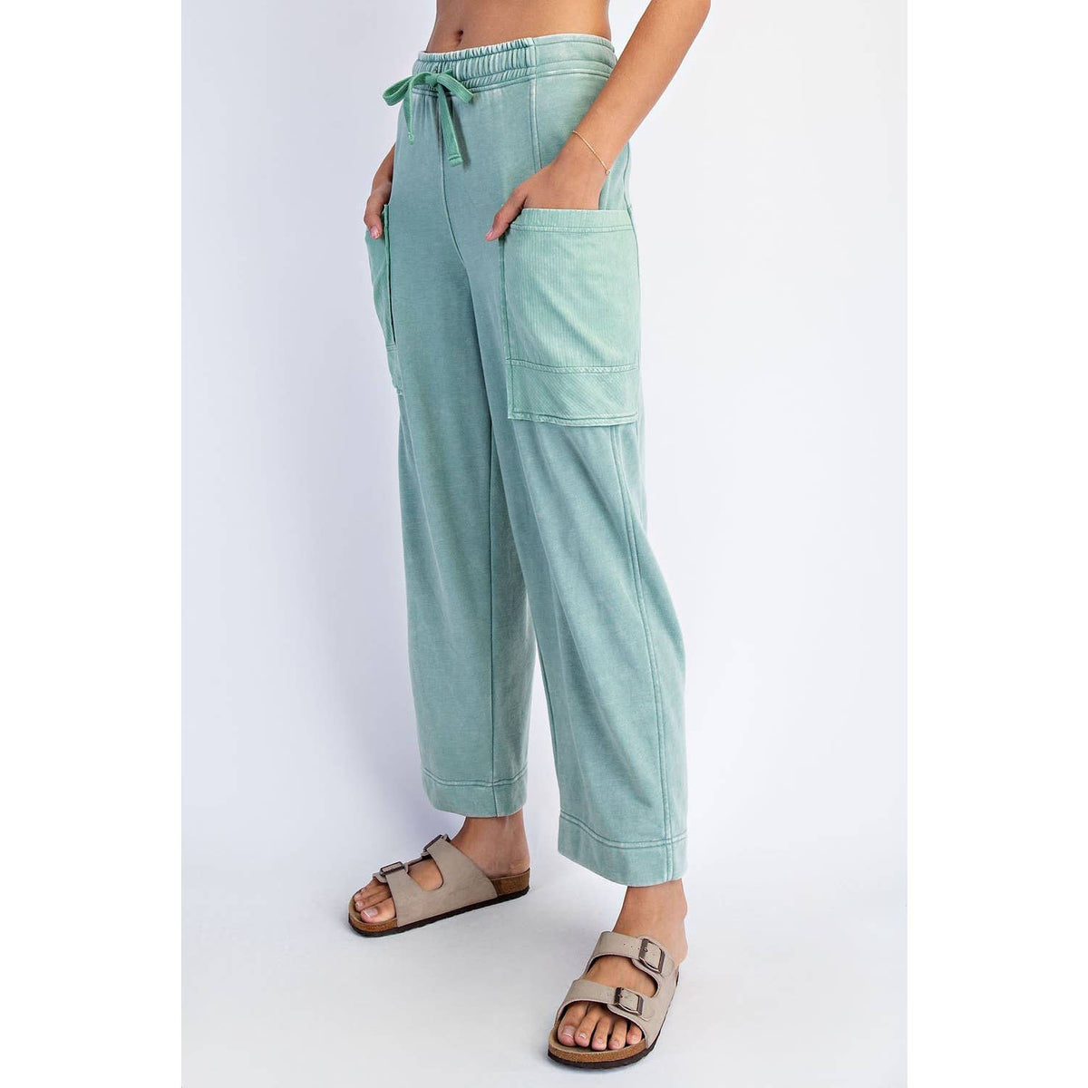 Mineral Wash French Terry Cropped Pants