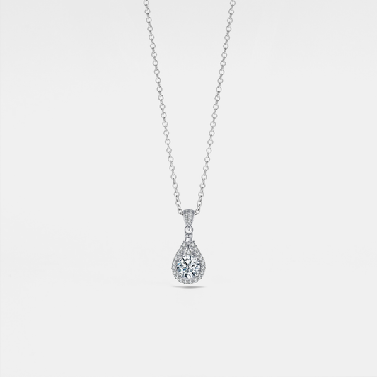 Teardrop Moissanite Pendant Necklace in 925 Sterling Silver Core Perimade & Co. LLC