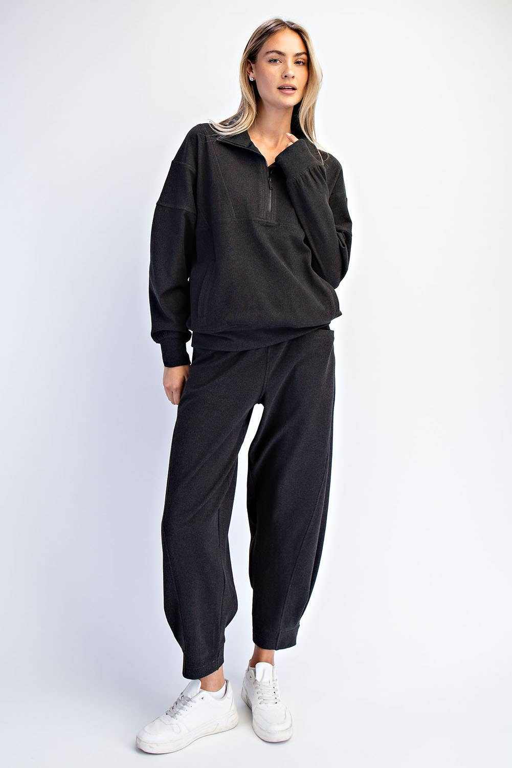 Brushed Rib Quarter Zip Pullover