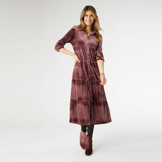 Plum Romance Imagined Velour Dress Fall-Winter COCO + CARMEN