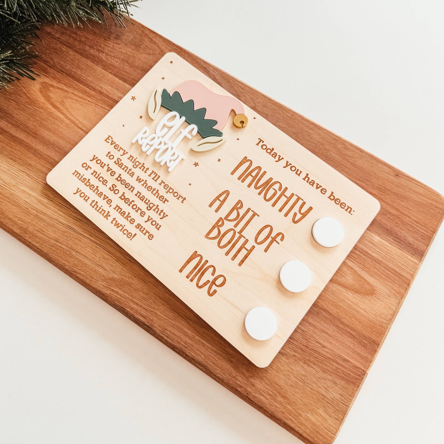 Elf Report Mini Sign Knotty Design Co.