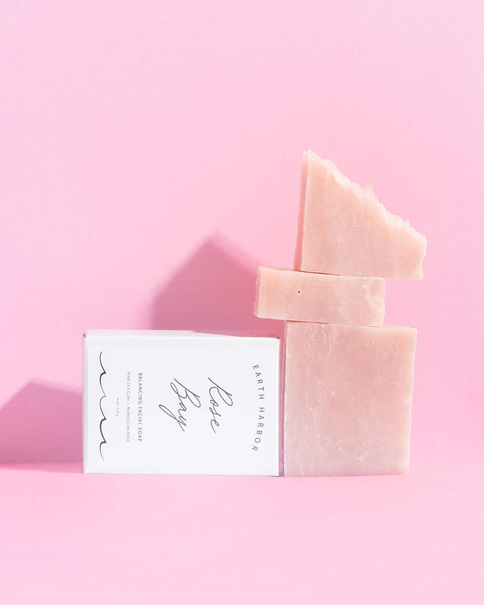 Facial Soap: Pink Sea Clay + Rose Core Earth Harbor Naturals