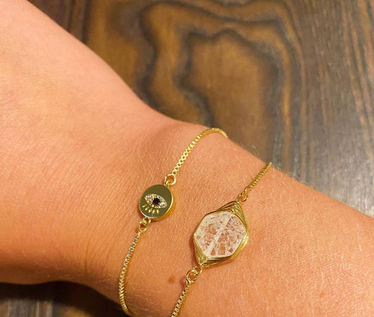 Cz evil eye bracelet Core bubs & sass