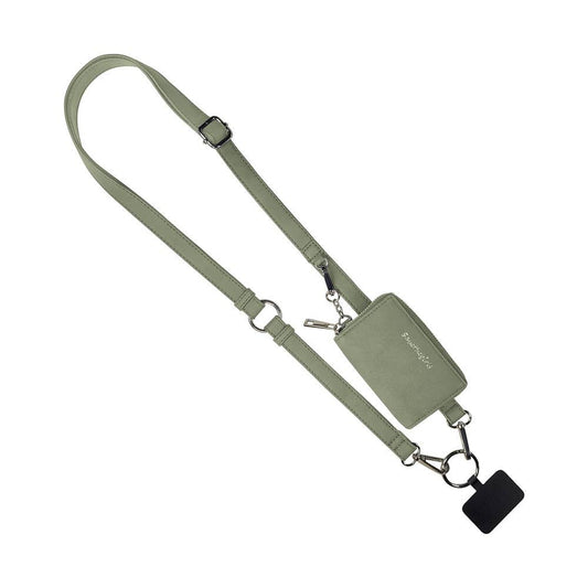 Sage Clip & Go Brushed Vegan Leather Phone Lanyard - Rfid Pouch Fall-Winter Save The Girls