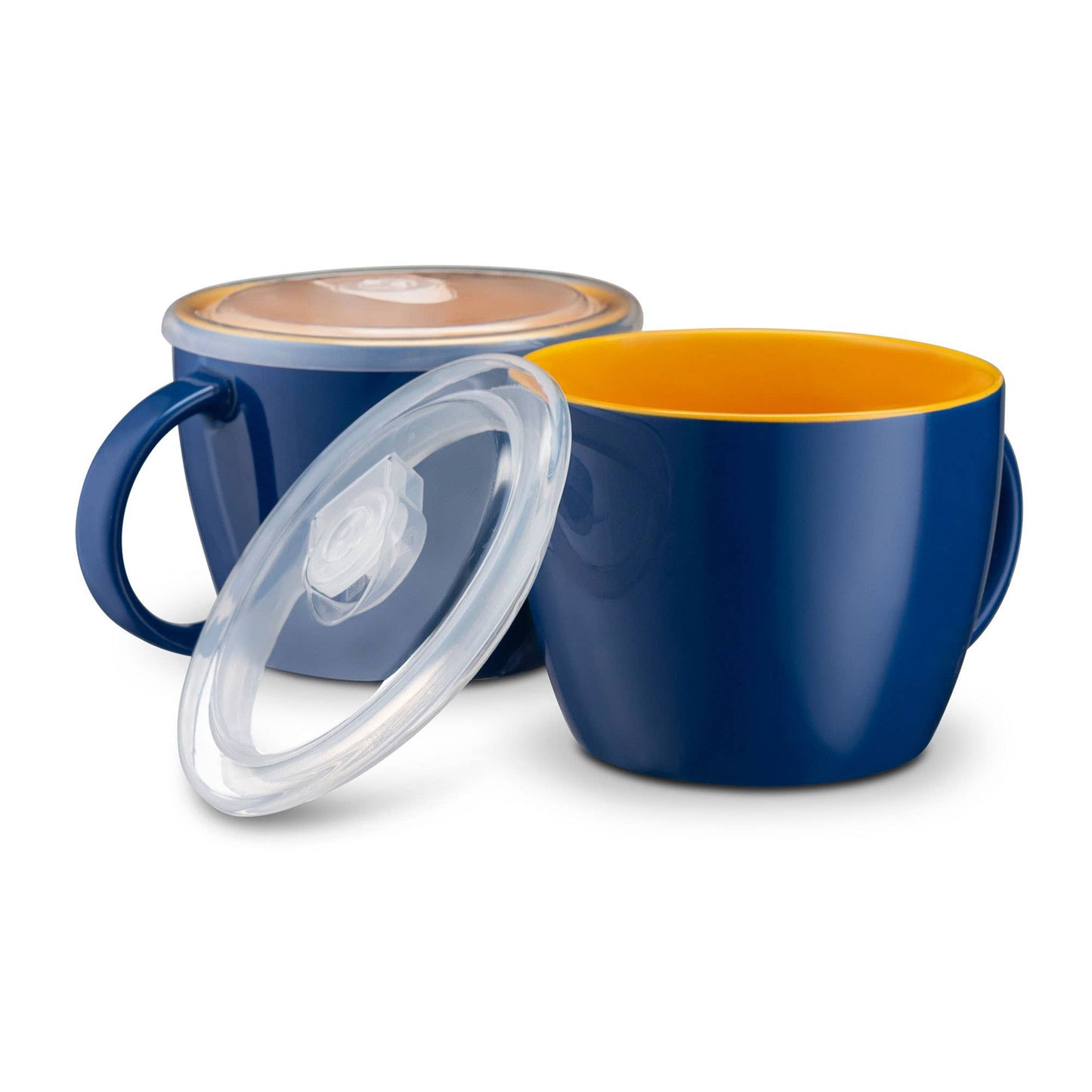 Ceramic Soup Mugs with Lids, 25 oz, Set of 2 Kook