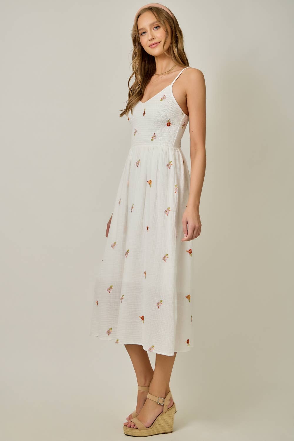 Floral Embroidered Double Gauze Dress
