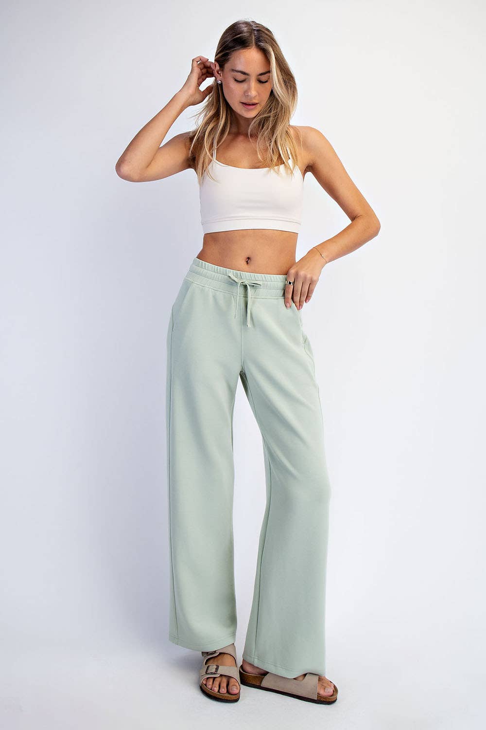 Modal Scuba High Rise Wide Leg Pants