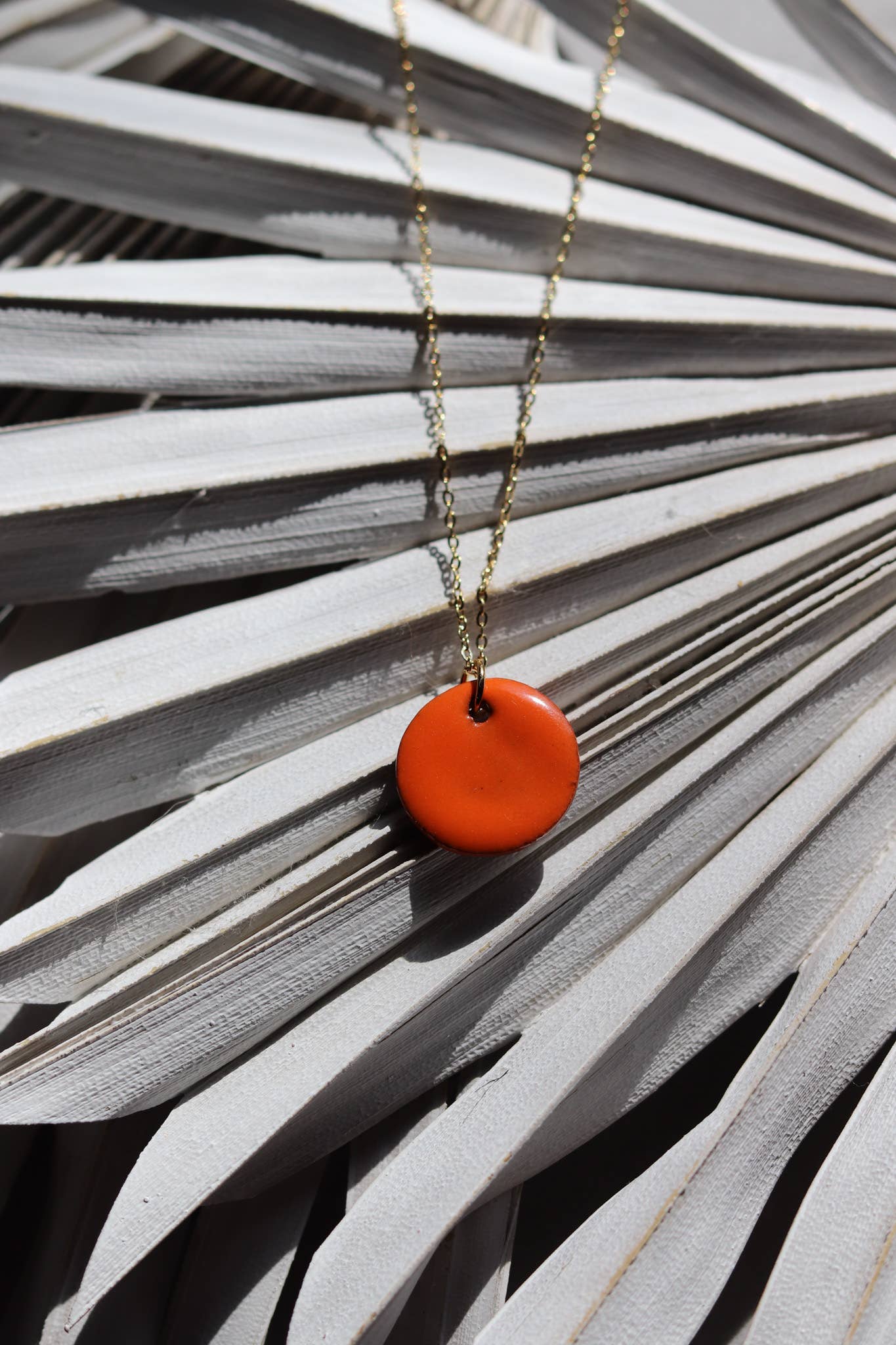 Hope Necklace - Tangerine Ceramic Necklace Core Cedar and Cypress Designs
