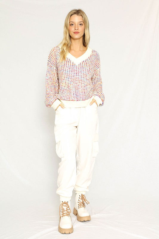 Multicolored knit sweater Miss Sparkling