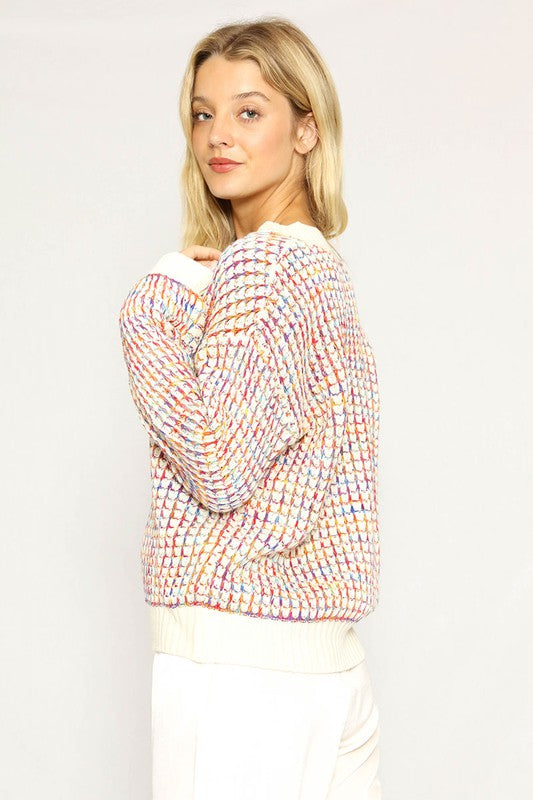 Multicolored knit sweater Miss Sparkling