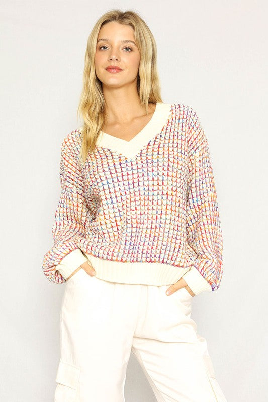 Multicolored knit sweater Miss Sparkling