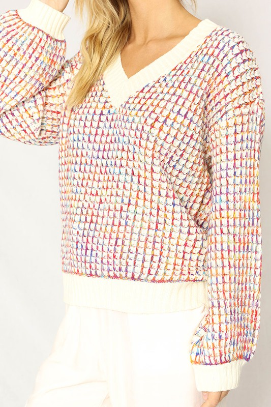 Multicolored knit sweater Miss Sparkling