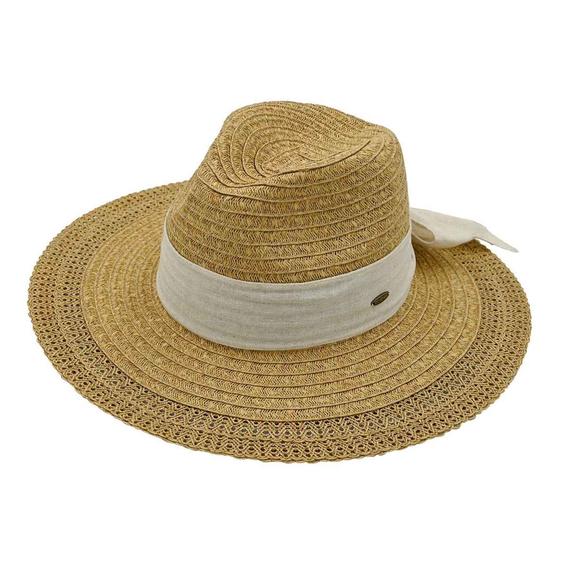 Bow Trim Panama Hat: Dark Natural  MiMi Wholesale