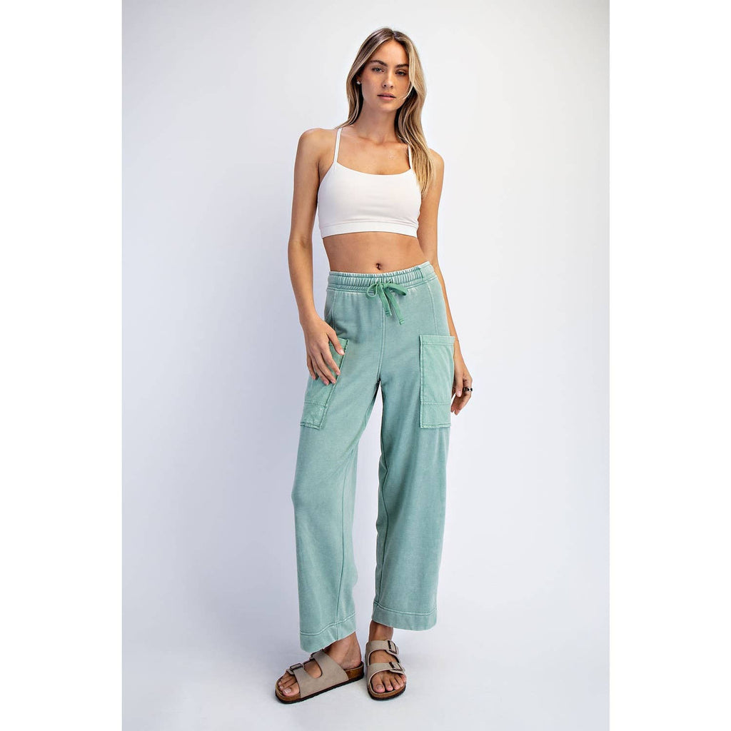 Mineral Wash French Terry Cropped Pants