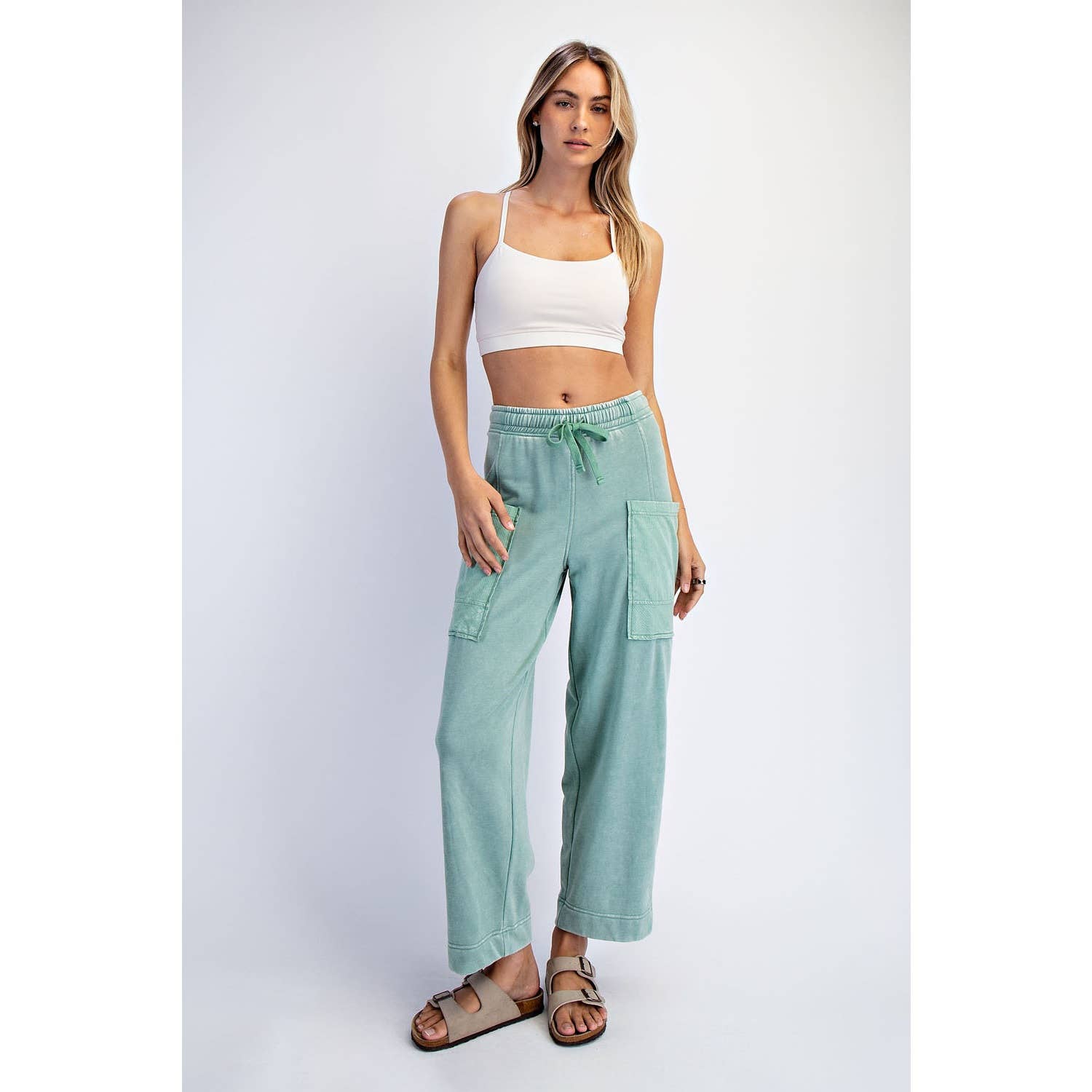 Mineral Wash French Terry Cropped Pants