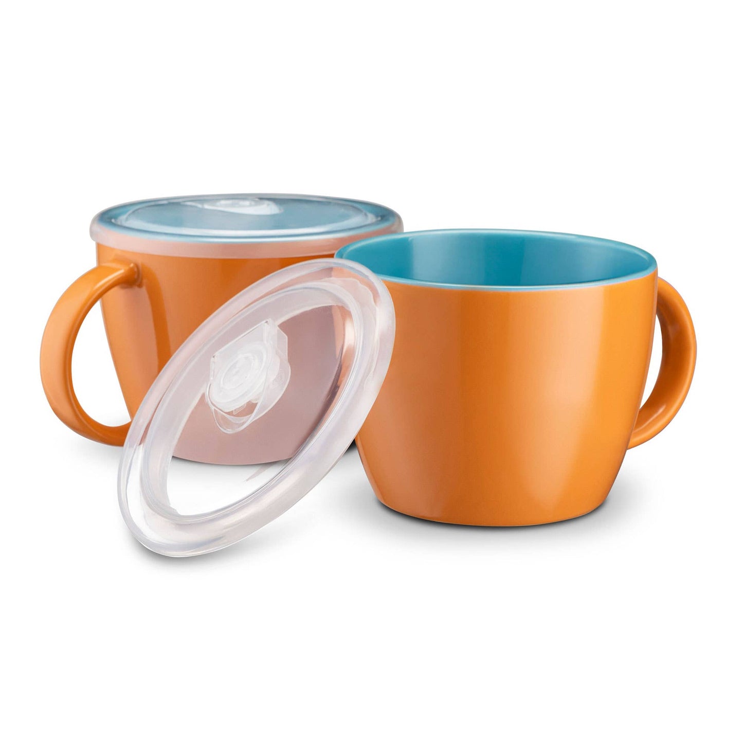 Ceramic Soup Mugs with Lids, 25 oz, Set of 2 Kook