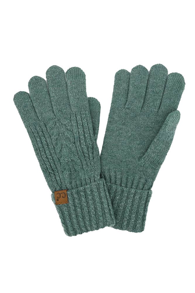 Hana - 12pairs C.C Cable Knit Winter Gloves  Hana