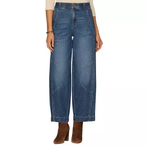 Democracy "Ab"solution Skyrise Front Dart Panel Relaxed Fit Barrel Jeans