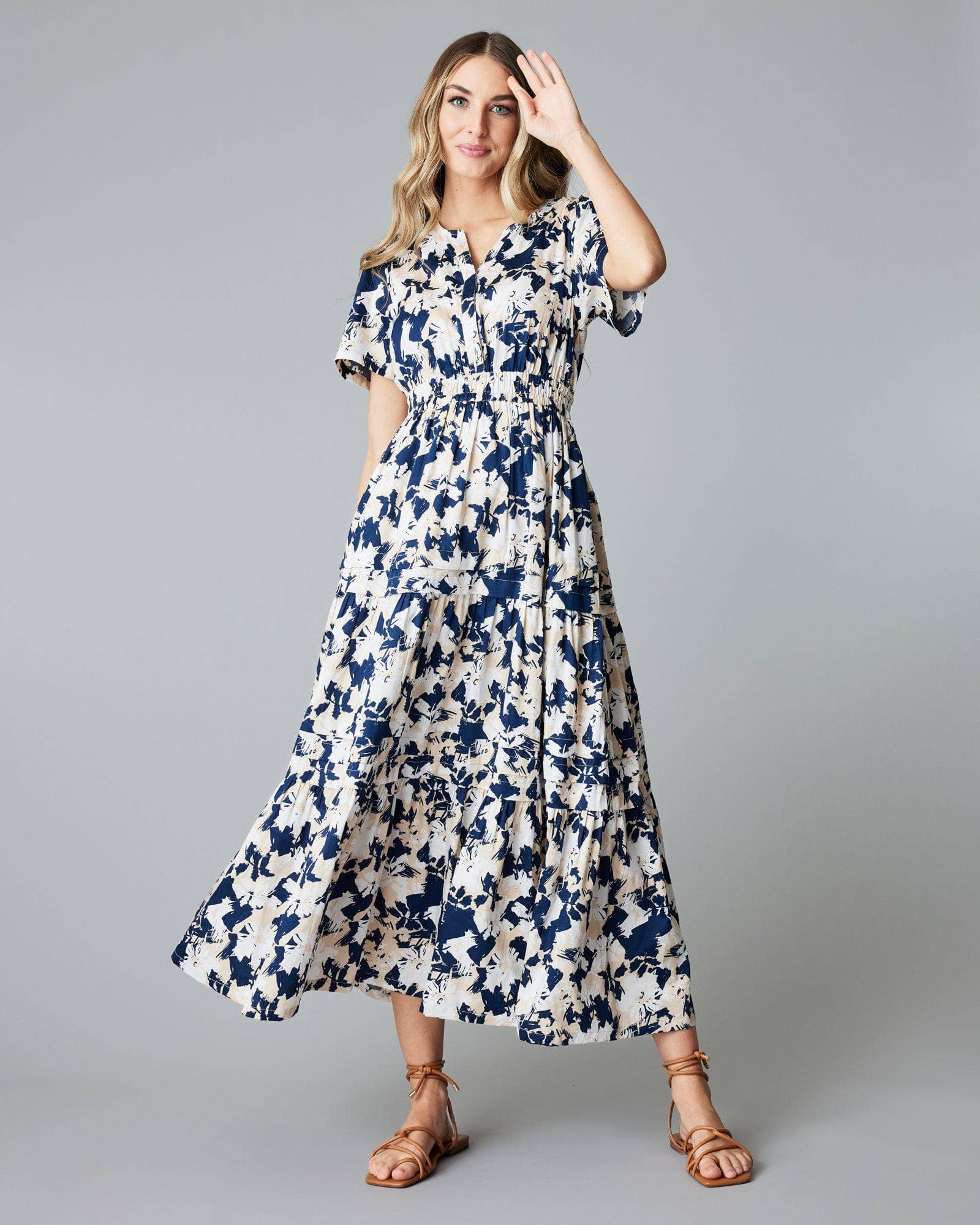 Elaine Dress: Gardenia Combo Spring-Summer Downeast