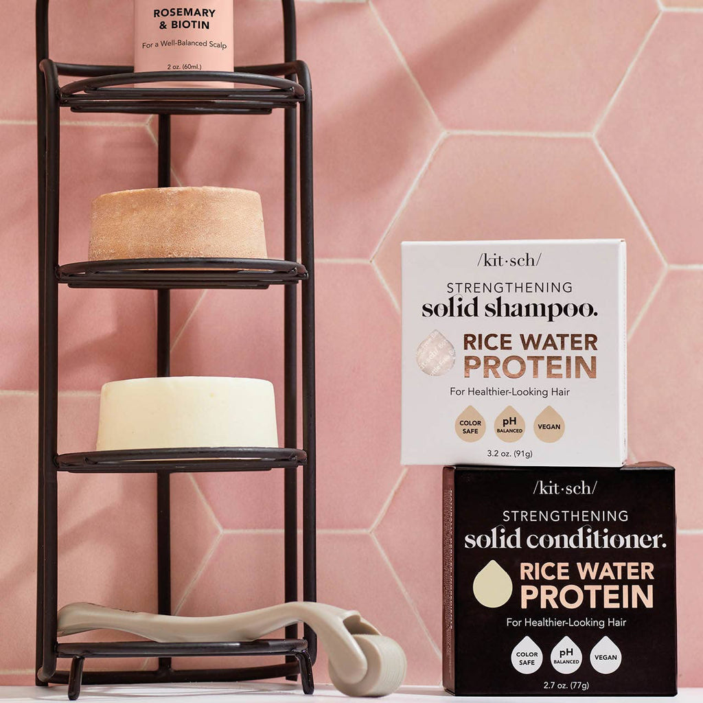 Self-draining shower caddy with rust-proof coating holding shampoo and conditioner bars, eco-friendly and suitable for wall mount or free-standing use