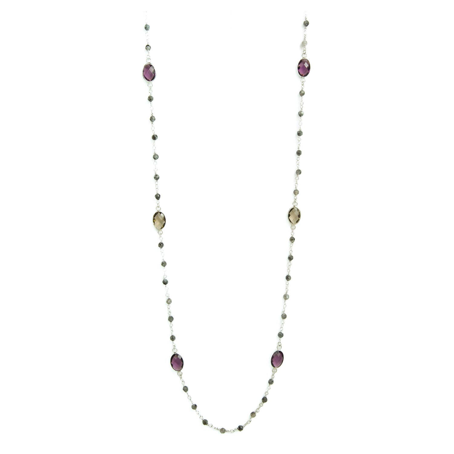 Long Stone & Crystal Gold Necklace Core Splendid Iris