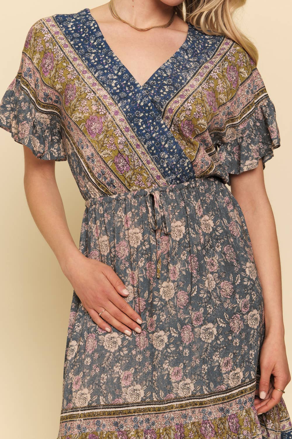 Ruffled Border Print Dress Spring-Summer Mystree