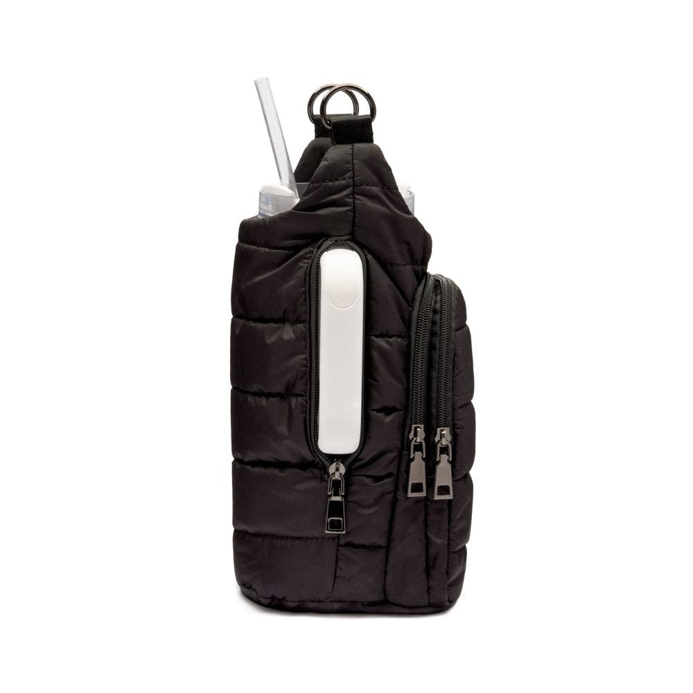 WanderFull - Original HydroBag - HydroBag® HANDLE™- Black Matte with Vegan Leather Trimmed Strap