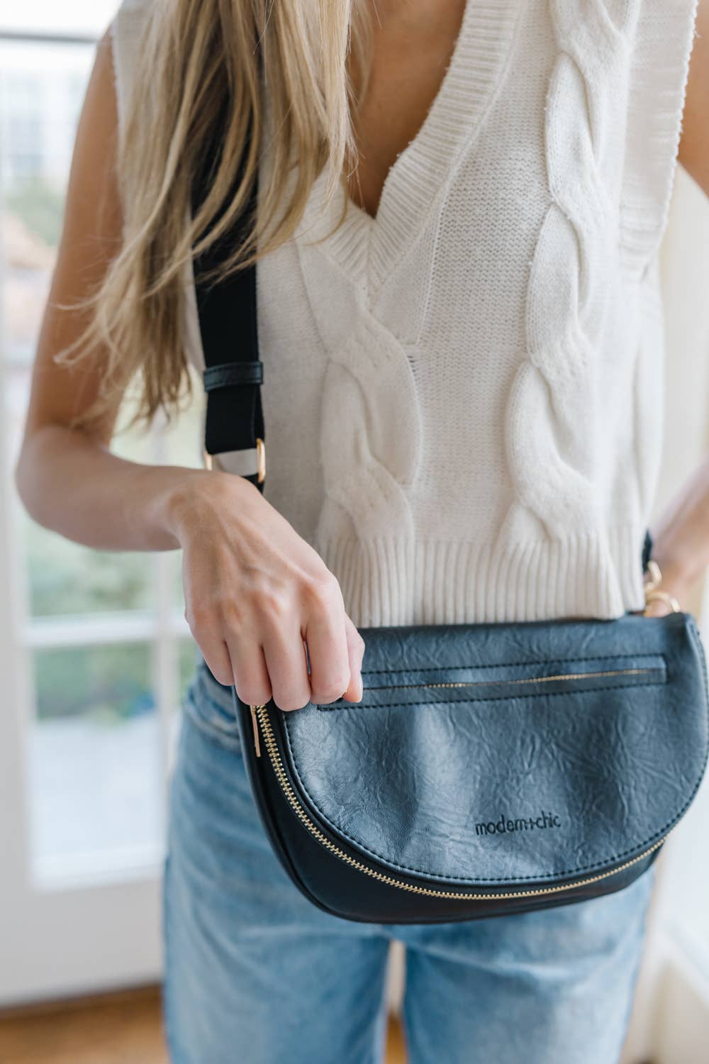 Holly Foldover Satchel Crossbody Belt Bag