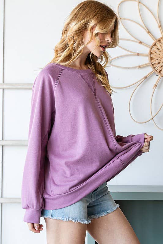 OVERSIZED FIT LONG SLEEVE PURPLE TOP Spring-Summer Reborn J