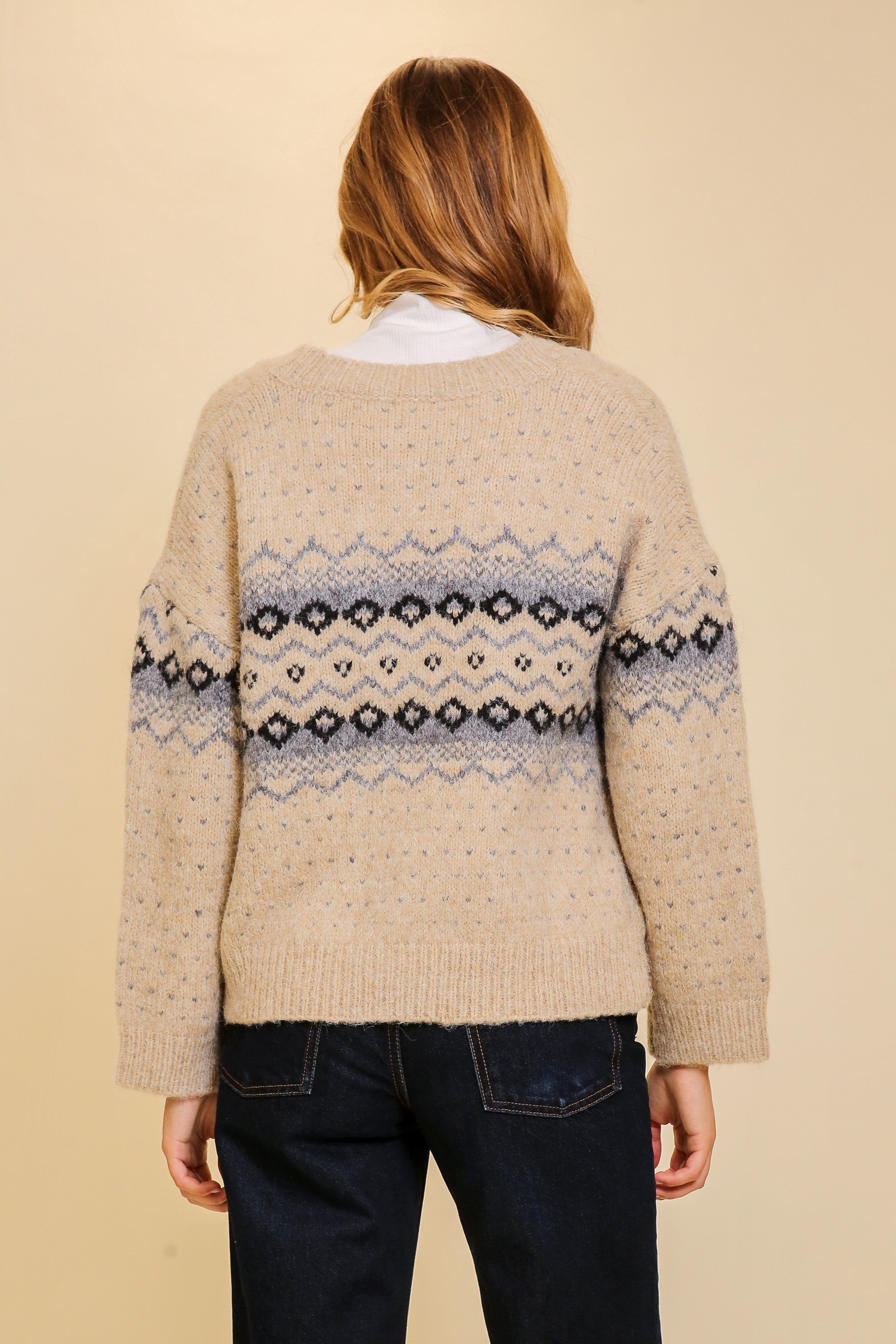 Grey Combo Argyle Cardigan