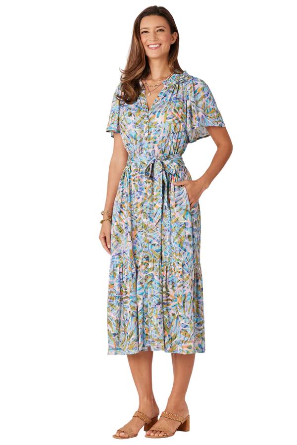 Short Bell Sleeve Printed Woven Dress Max Retail- Democracy