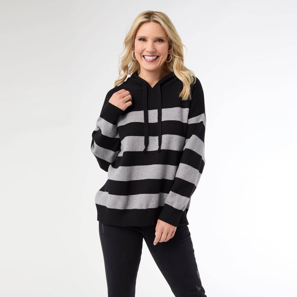 Heavenly-Luxe Stripe Pullover with Hood