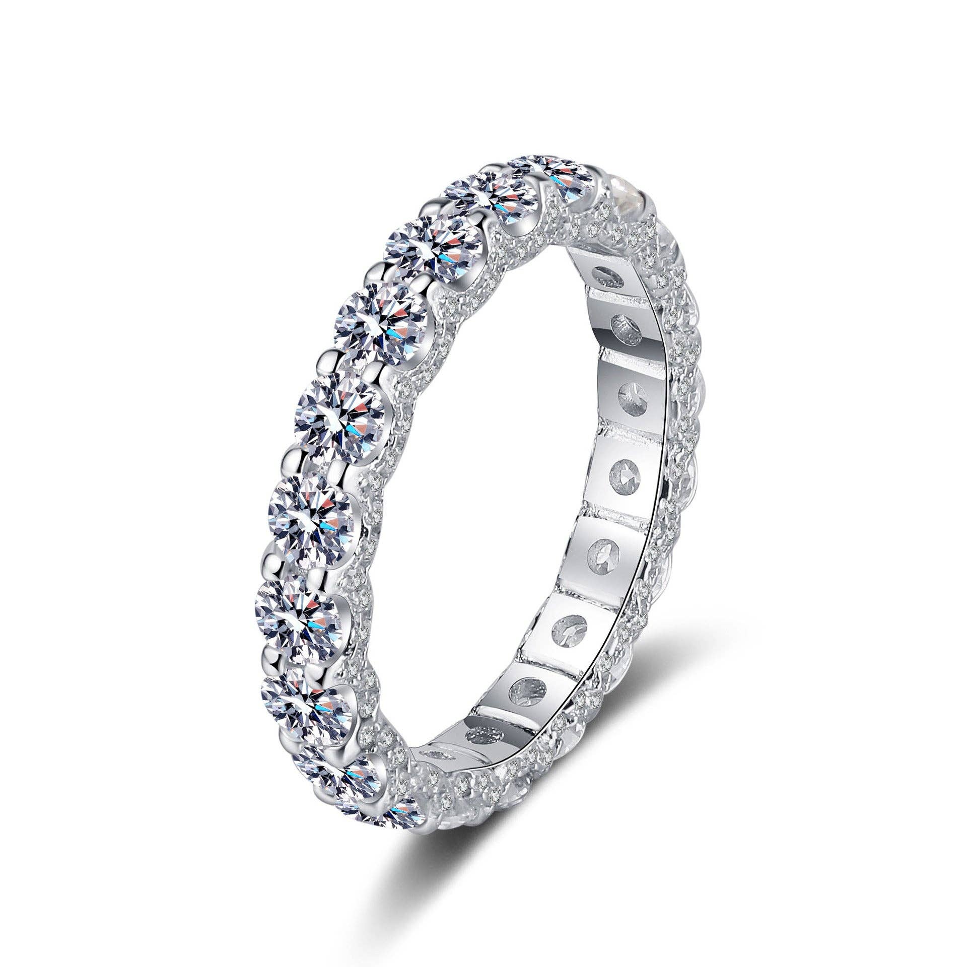 Moissanite Engagement Band Ring in 925 Sterling Silver (NO WARRANTY) Core Perimade & Co. LLC