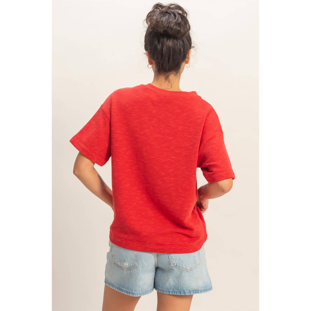 Crew Neck Short Sleeve Top