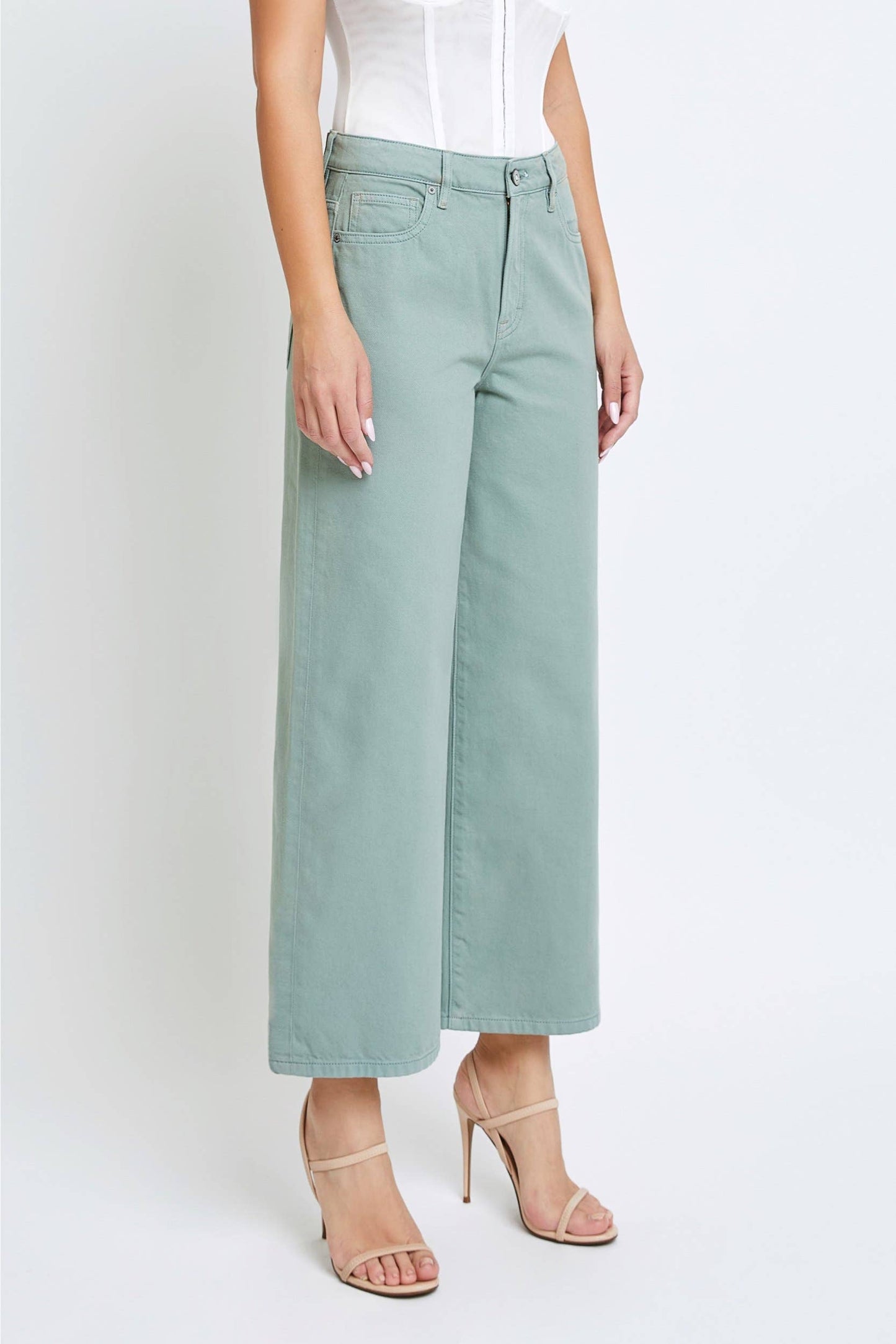 Nori High Rise Crop Wide Leg Spring-Summer Hidden Jeans