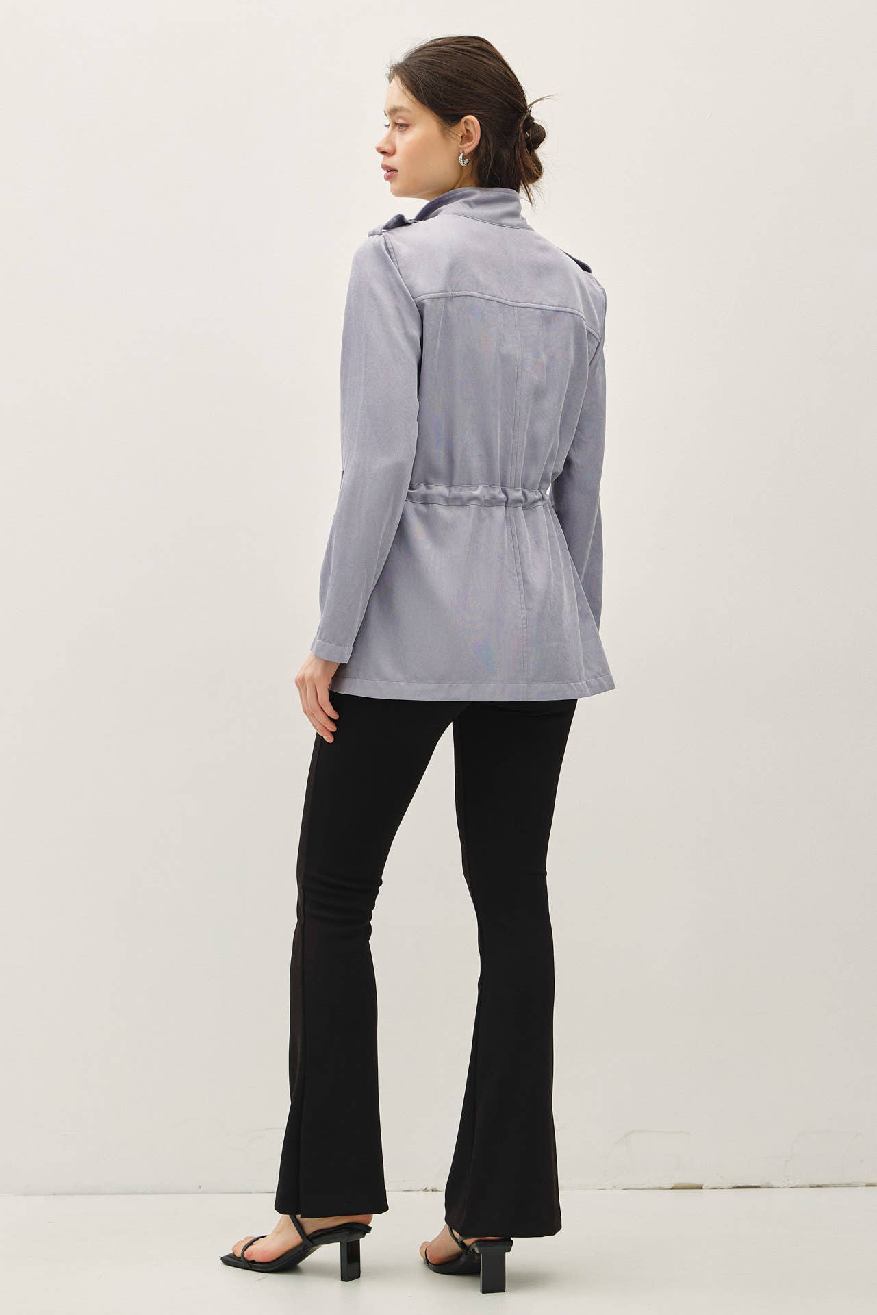 CINCHED WAIST SAFARI CARGO UTILITY JACKET