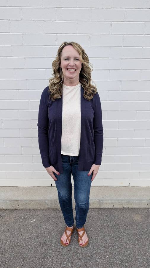 Open-Front Navy Cardigan