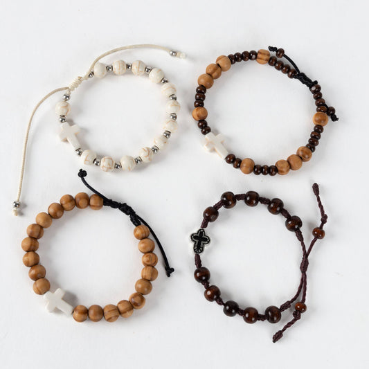 Jordan Unisex Adjustable Beaded Cross Bracelet
