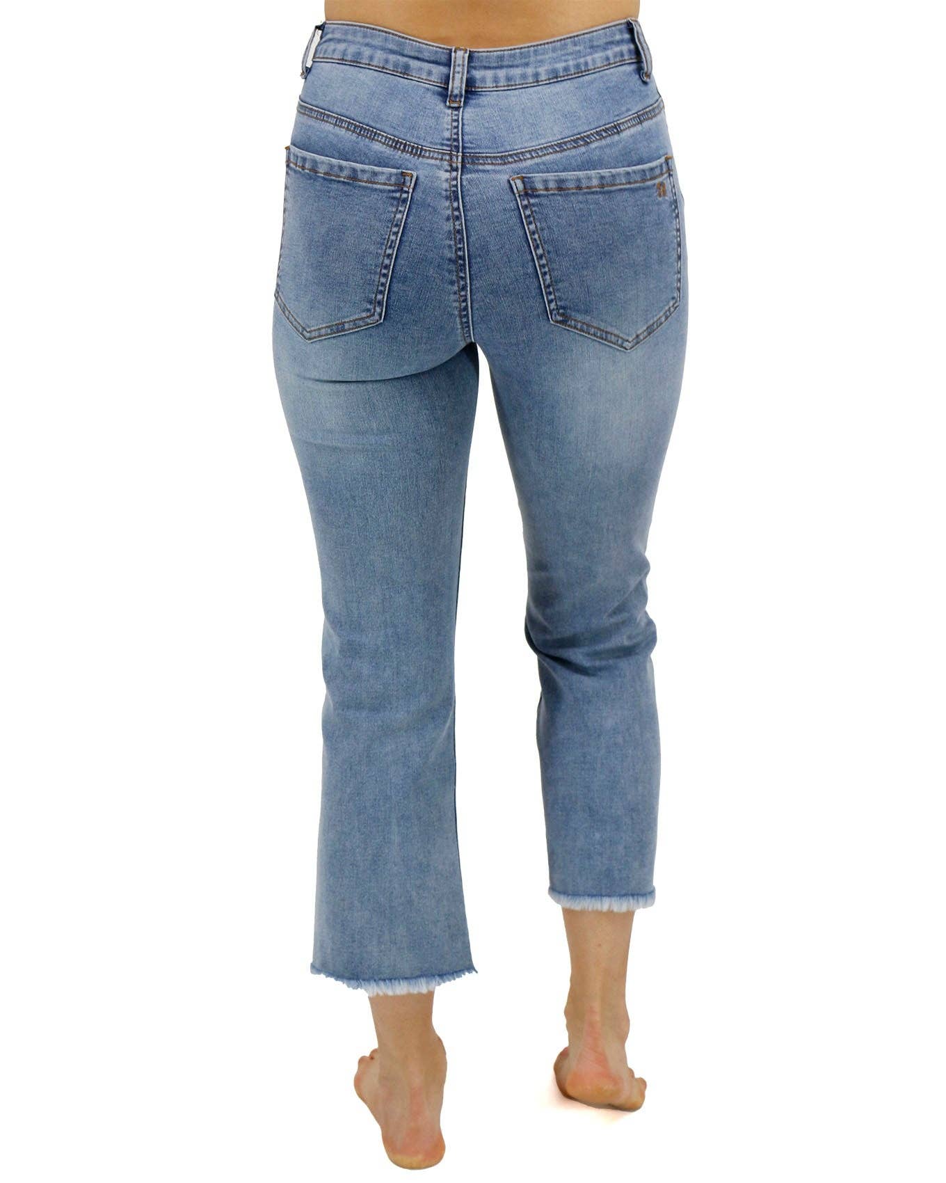 Crop Flare Denim in Medium Standard Wash Spring-Summer Grace and Lace